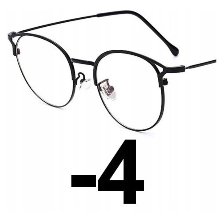 Ochelari de prescripție negri, -4.00, policarbonat, pentru femei, set 2025