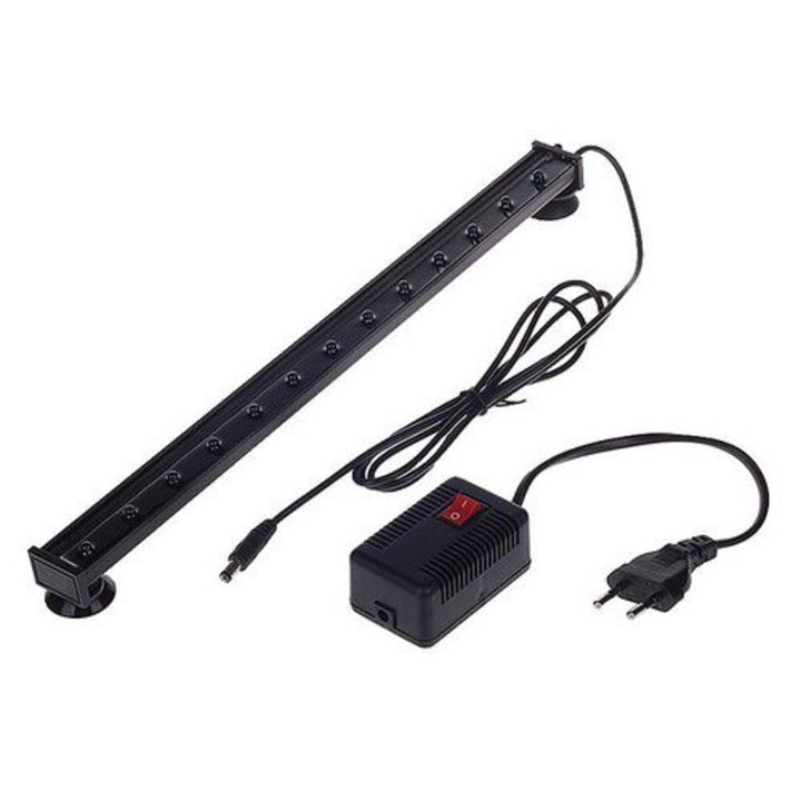 Lampa LED submersibilă cu bară aer/bule, RGB multicolor, 36x3.5cm, ventuze