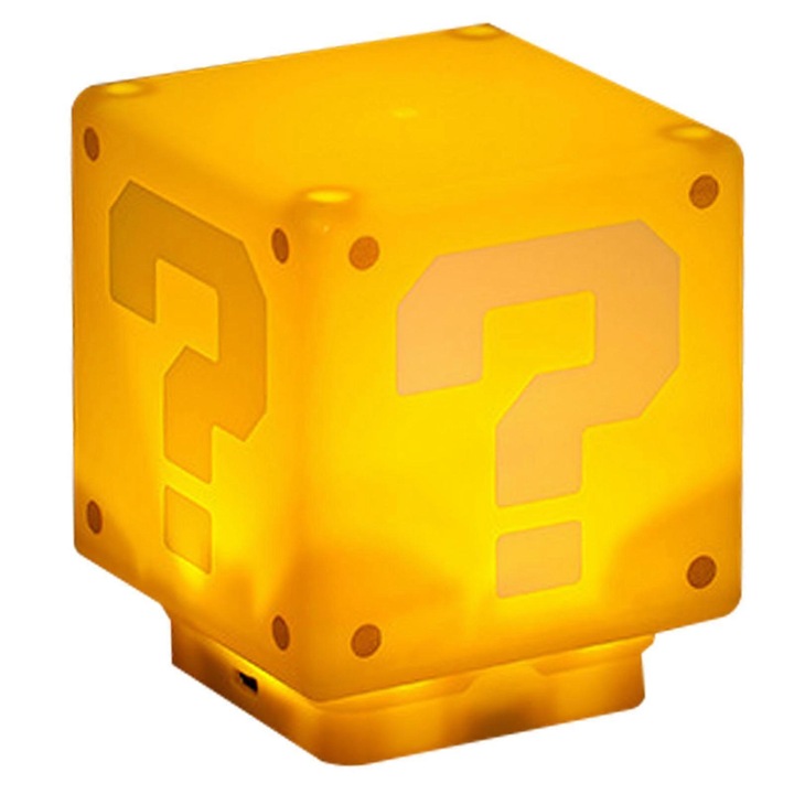 Veioza LED semn de intrebare, design compact, lumina moale, plastic