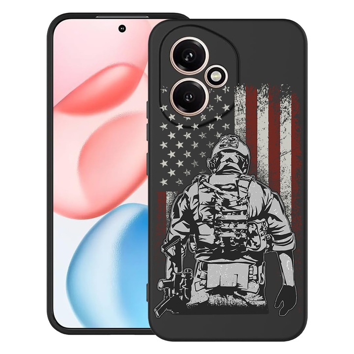 BestCase® Husa pentru Honor 400 cu Design American Soldier, TPU Mat Ultra Slim, 2060076 B 1832