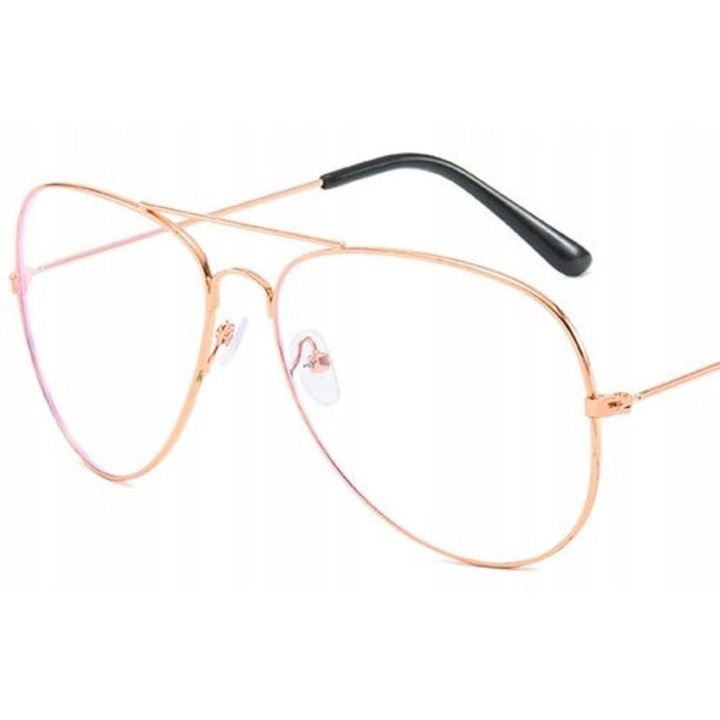 Ochelari de vedere, B307 Aviator, policarbonat, +5.00 dioptrii, aur, femei