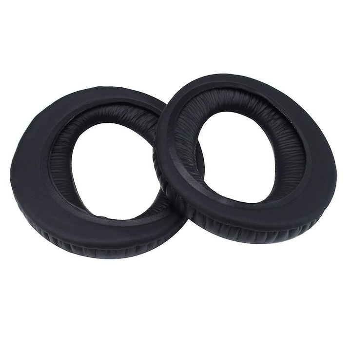 Perna de inlocuire pentru casti, neagra, 95mm, din piele de proteina, set