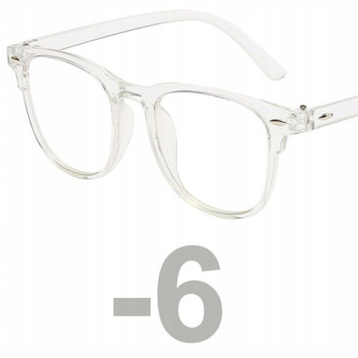 Ochelari corectivi retro, -6.00 dioptrii, policarbonat, pentru femei