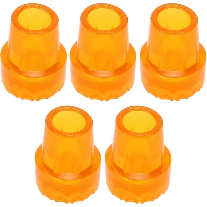 Set 5 Piese Varfuri Baston, Cauciuc Rezistent la Uzura, Antiderapant, 19mm