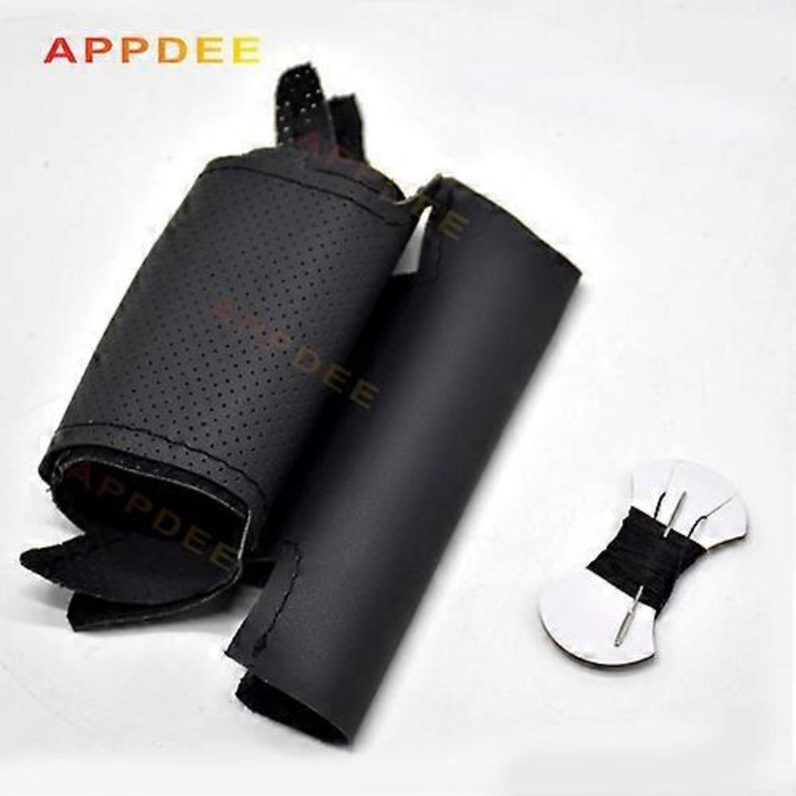 Husa volan din piele naturala pentru BMW X6 E71 2008-2014 si E70 X5 2008-2013, personalizabila, neagra