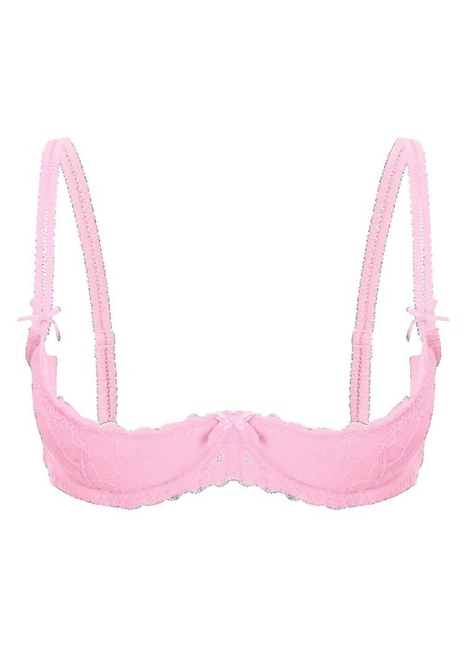 Melltartó, Csipke/Poliészter, Rózsaszín