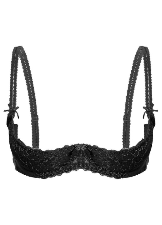 Melltartó, Fekete, Csipke/Pamut