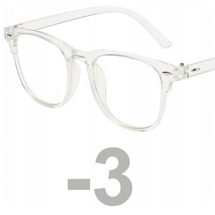 Ochelari corectivi Retro NERD, Policarbonat, Miopie -3.00, Femei