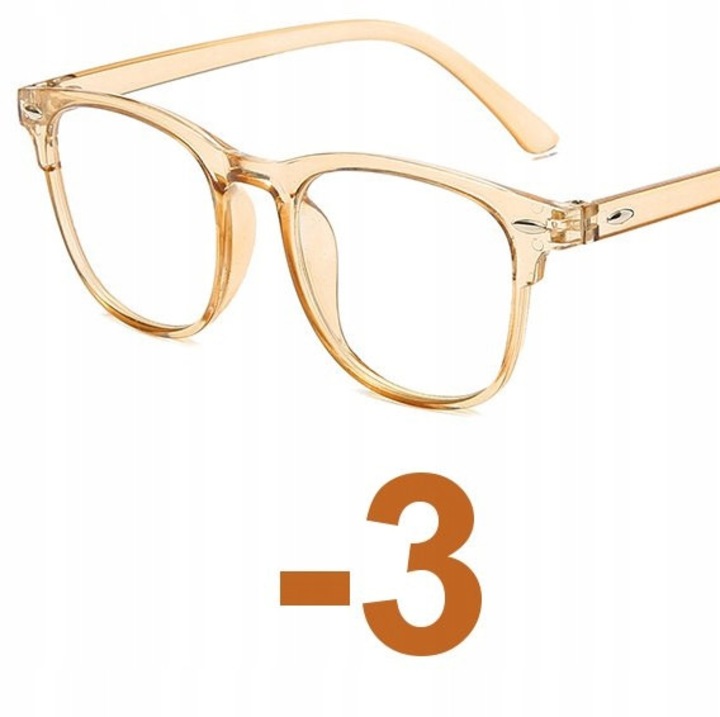 Ochelari corectivi Retro NERD, policarbonat, miopie -3.00, pentru femei