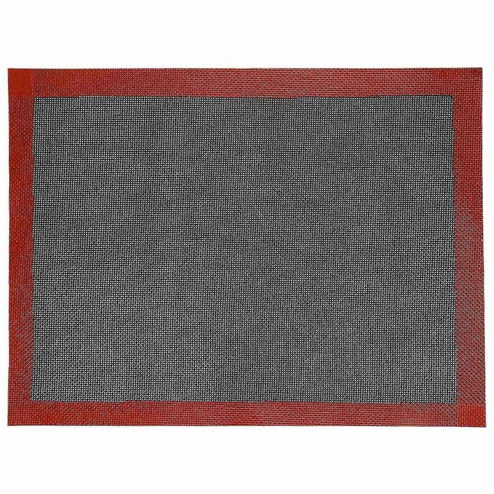 Szilikon sütőszőnyeg, tapadásmentes, 40x30cm, perforált, fekete-piros