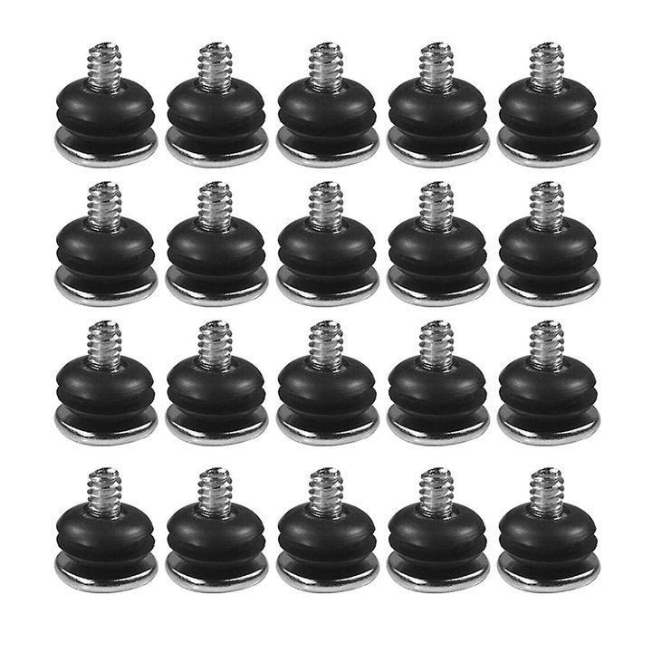 Suruburi de amortizare pentru hard disk 3.5", 20 bucati, negru, dimensiuni 10.30x3.4x11.3mm