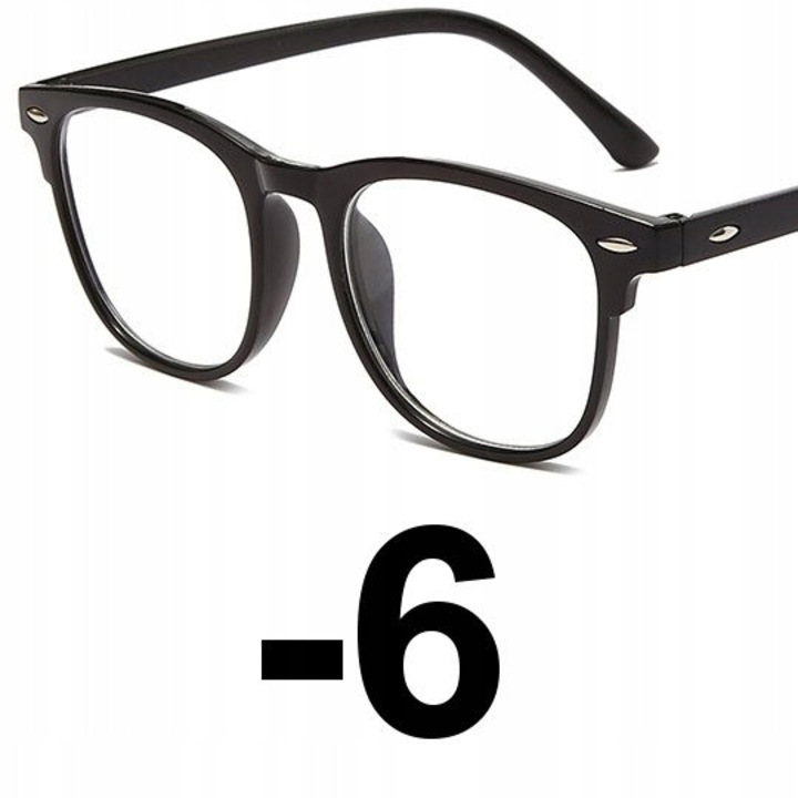 Ochelari corecți, Tocilar Retro, Policarbonat, Miopie -6.00, pentru Femei