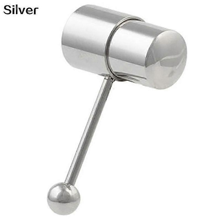 Piercing pentru limba, design fashion, forma ciocan, inox, 0.16cm x 1.8cm x 0.5cm