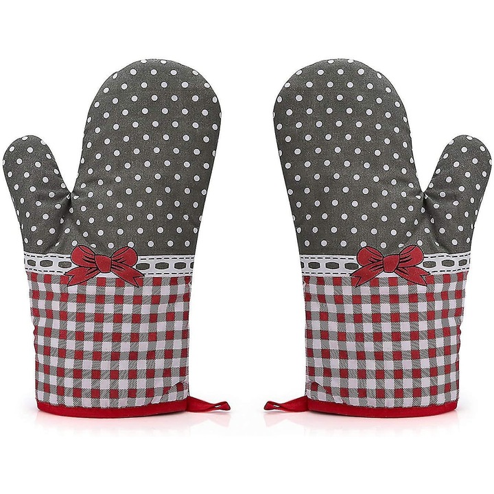 Konyhai kesztyű, bélelt, hőálló, 1 pár, csúszásgátló kialakítás, egy méret