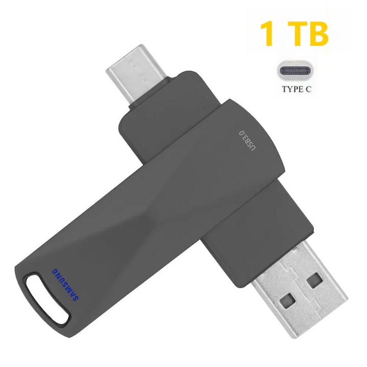 Type-C USB флаш устройство с интерфейс 2 в 1 1TB високоскоростен USB3.0 за компютър, мобилен телефон, метален мини Pen Drive