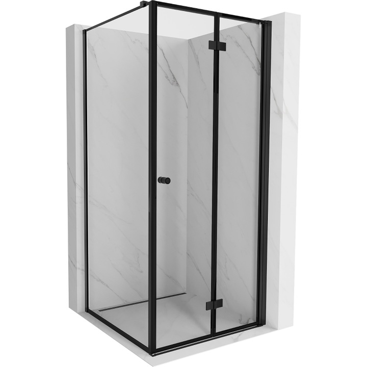 Mexen Mist-F cabina de dus pliabila dreapta 120 x 110 cm, cadru negru, negru - 8A6T-120-110-70-70-P