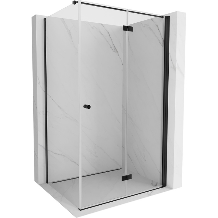 Mexen Mist-F T cabina de dus pliabila dreapta 115 x 70 cm, transparenta, neagra - 8A6T-115-070-70-00-P