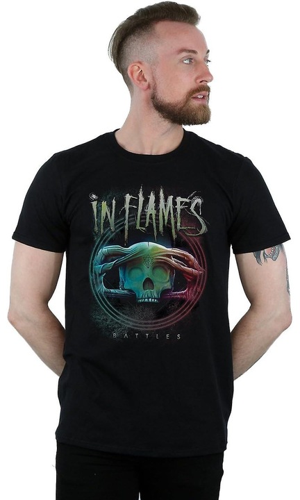 Férfi póló, Battles Circle, fekete, pamut