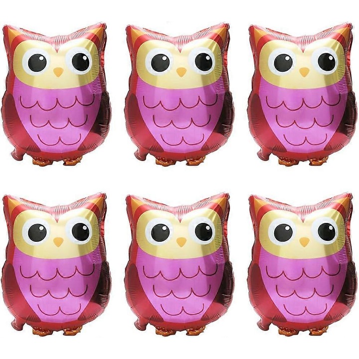 Set 6 Baloane Bufnita, Baloane Folie, Decorari Petrecere Tematica Animal, 51x44cm