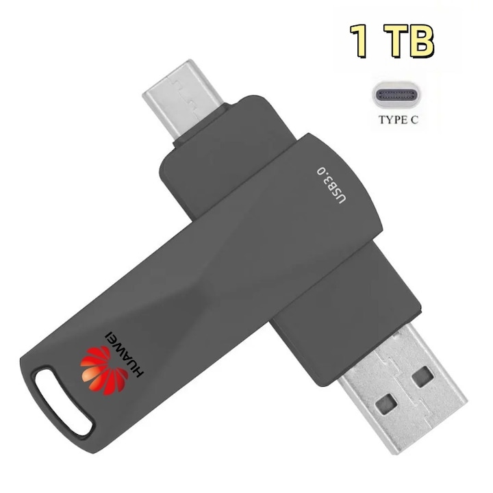 Tip-C USB флаш памет с 2 в 1 2TB 1TB високоскоростен интерфейс USB3.0 за компютър, мобилен телефон, метален мини Pen Drive