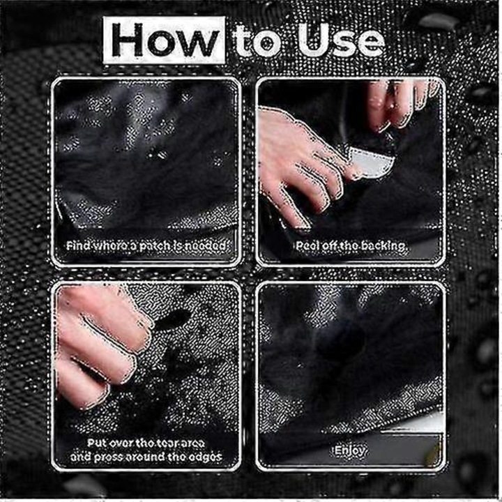 Öntapadós javítófolt csomag kabátokhoz, vízálló, zöld, 5 darabos szett