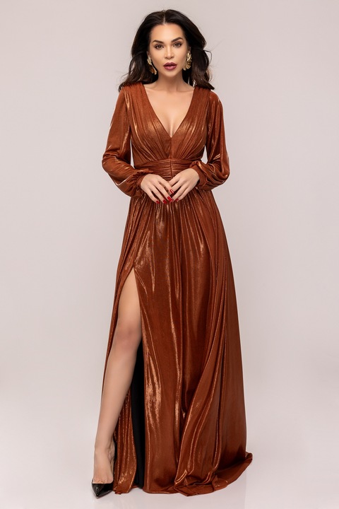 Дълга рокля от ликра с керемидено покритие, Rn 2856c