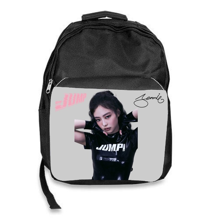 Ghiozdan scoala blackpink jump jennie, negru, 30x45x17cm