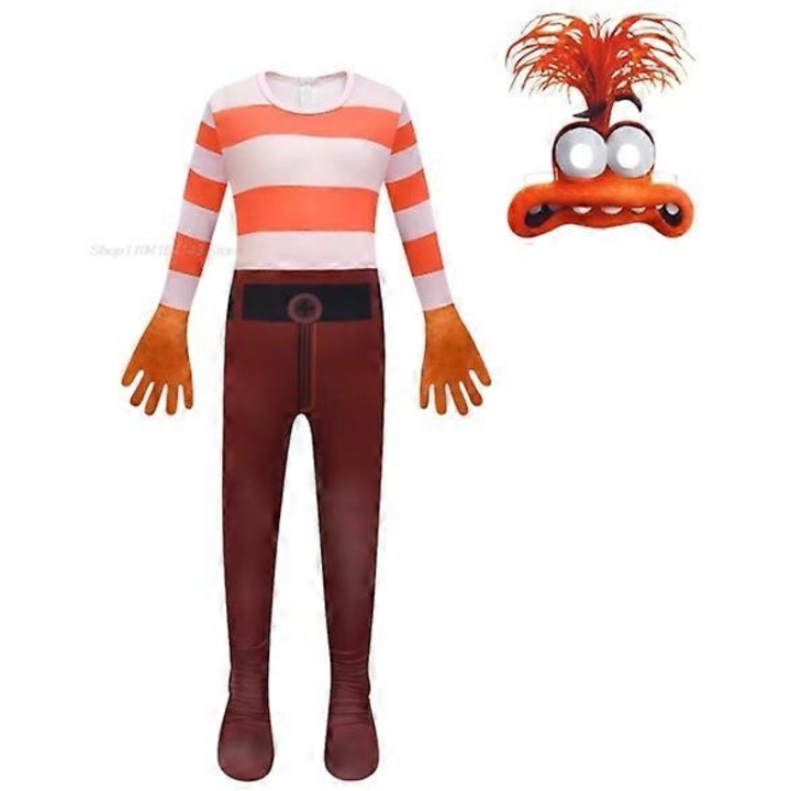 Costum Disgust Verde pentru Copii, cu Peruca si Accesorii, Set Cosplay