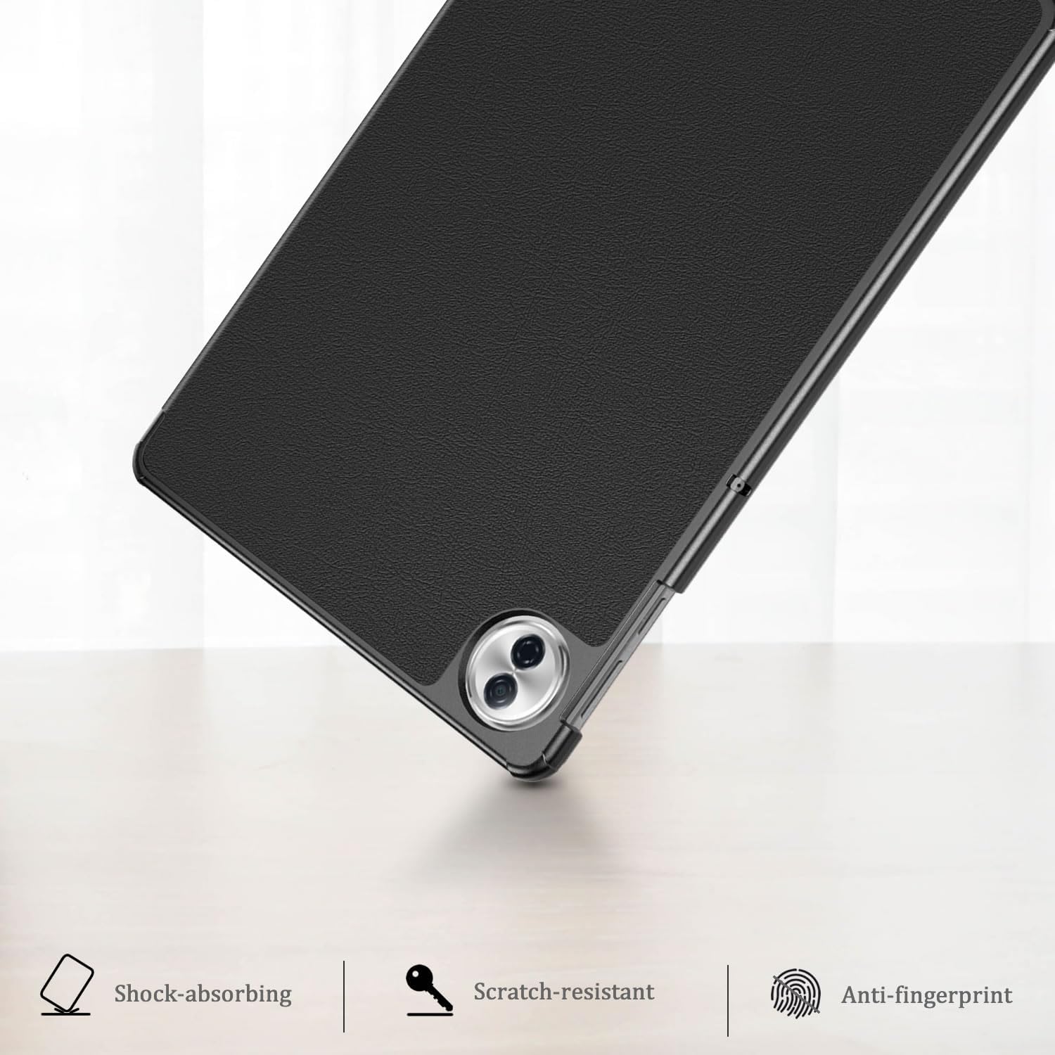 Husa pentru Honor Pad 10 12.1 inch tip stand functie sleep/wake-up si inchidere magnetica, protectie 360 - negru