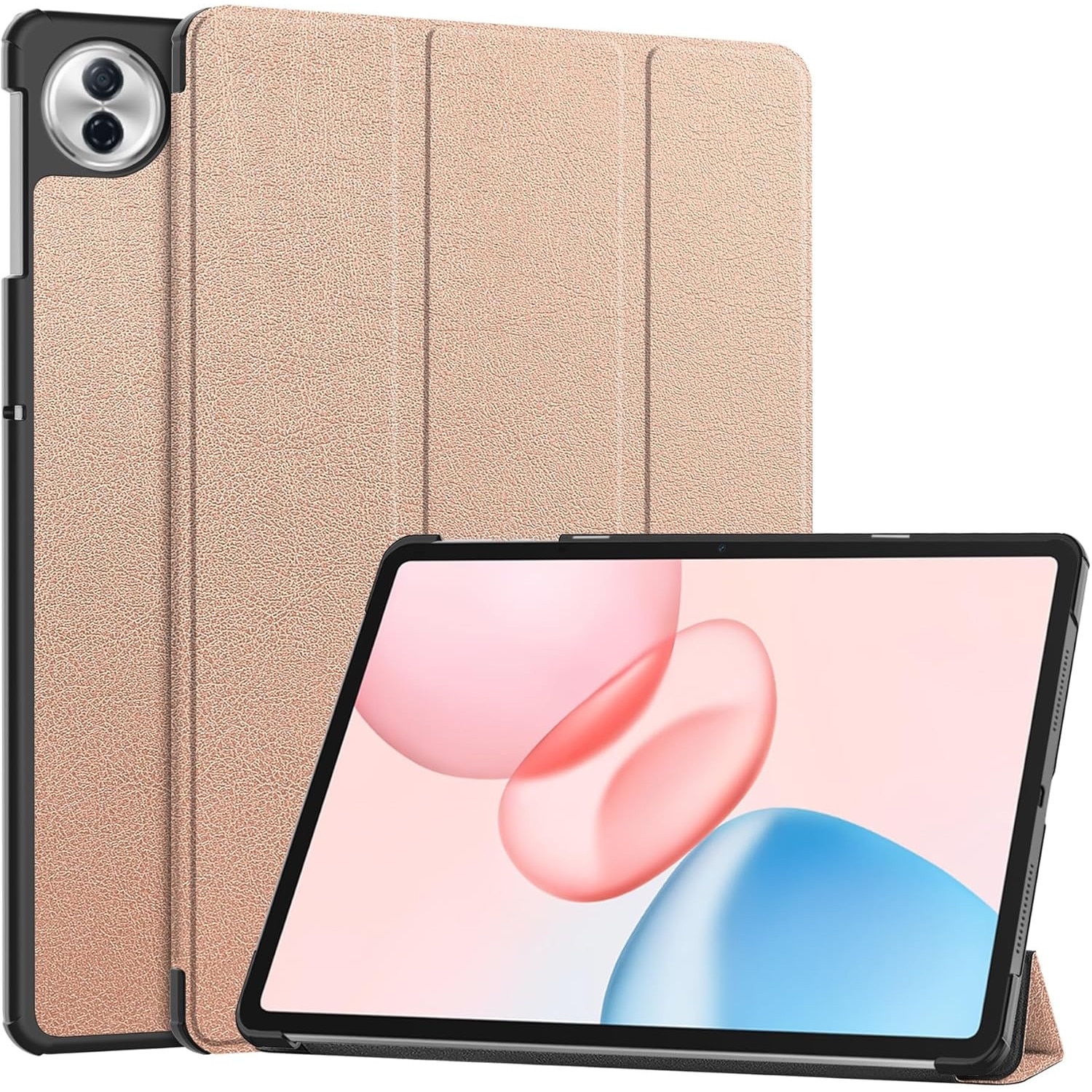 Husa pentru Honor Pad 10 12.1 inch tip stand functie sleep/wake-up si inchidere magnetica, protectie 360 - roz