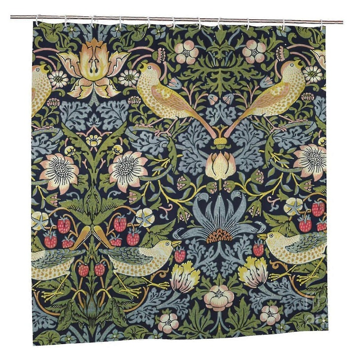 Cortina de dus 72x72 inch, rezistenta la mucegai, greutate de jos, cu 12 carlige, multicolor