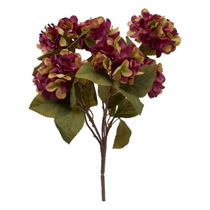 Buchet artificial FRIA 5 hortensii, inaltime 53 cm, violet. - violet