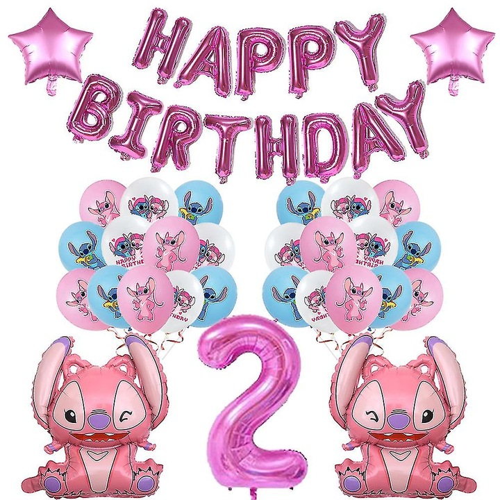 Set de petrecere Pink Stitch, articole de masa din hartie, multicolor, pentru evenimente si petreceri