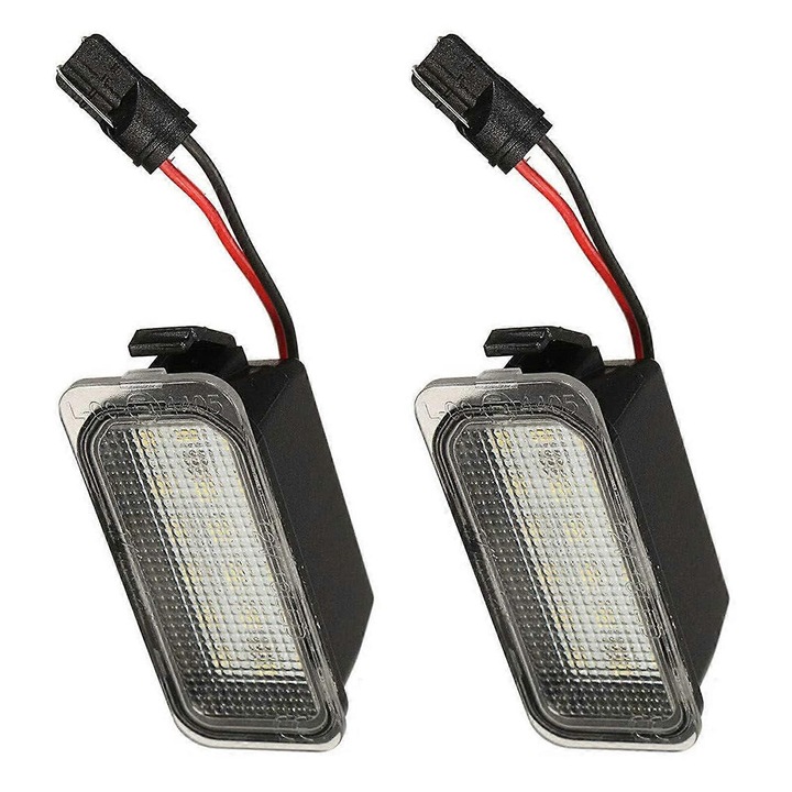 Set 2 lumini LED pentru numar de inmatriculare, 18 LED-uri, 6000K, 58x25x24mm