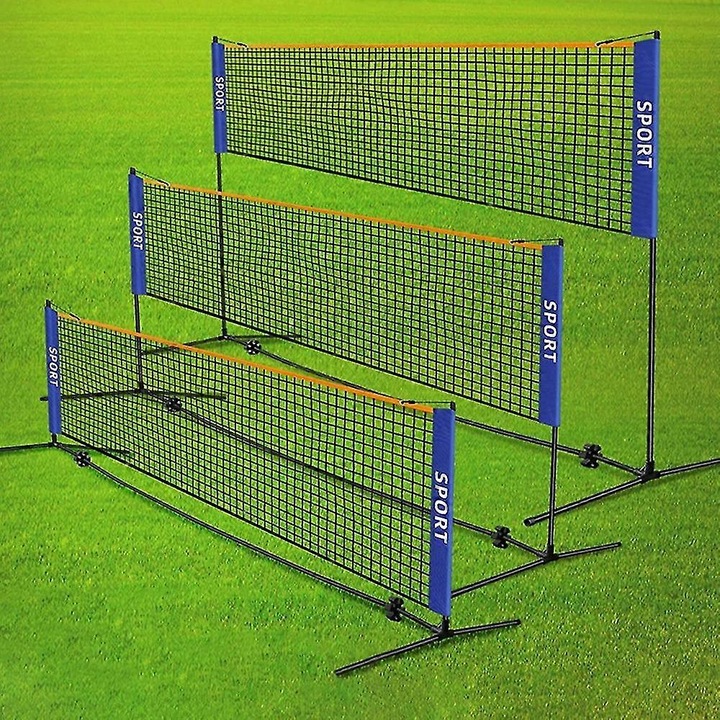 Plasa sportiva pliabila pentru volei si tenis, 4.1m, polietilena, utilizare interioara/exterioara