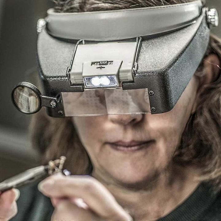 Lupe cu banda pentru cap cu LED, 1.5x 3x 6.5x 8x, ajustabil, usor de purtat