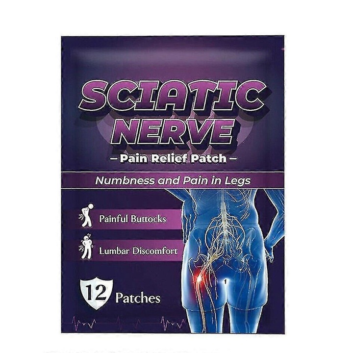 Plasturi pentru ameliorarea durerii de sciatica, 12 bucati, 10x7cm, extracte din plante naturale