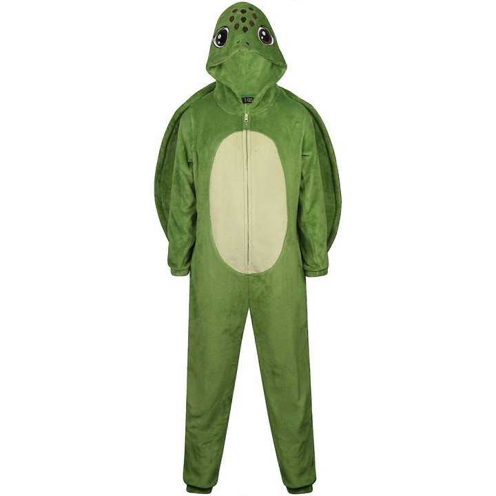 Uniszex gyermek overál, A2Z, teknősbéka, ultramerev fleece, zöld, pihenéshez