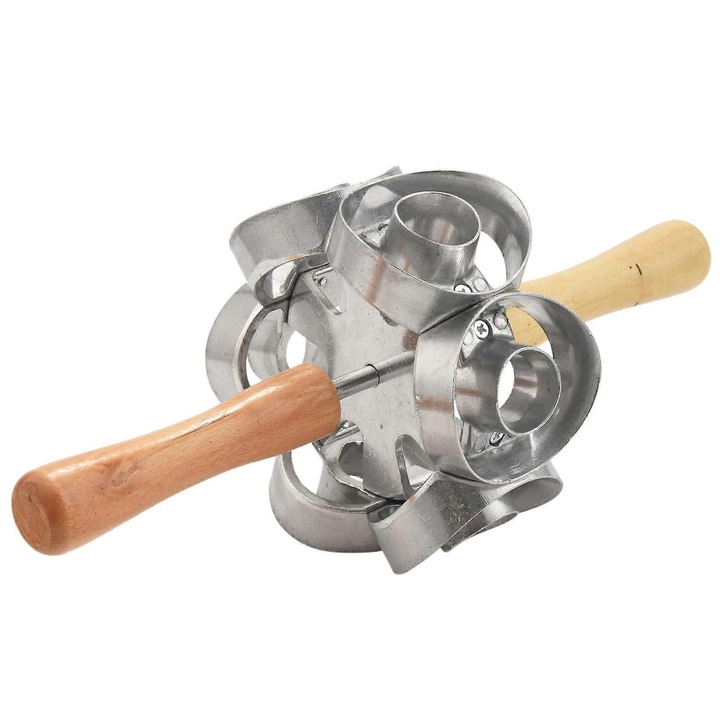 Forma prajituri, 6 taieturi, aluminiu, culoare lemn, 140x65mm, maner 125mm