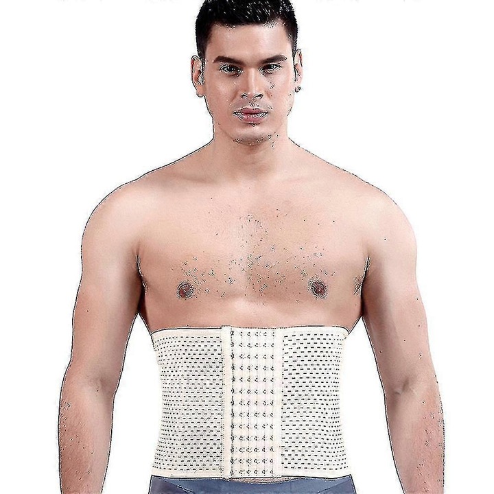 Centura de slabit pentru barbati, 2XL, culoare pielii, cu otel, set de corsete pentru modelare corp.