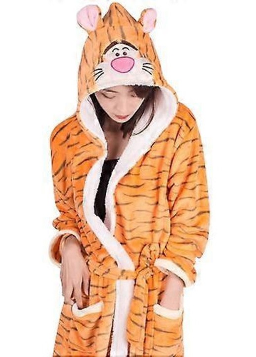 Halat dama, flanel, portocaliu