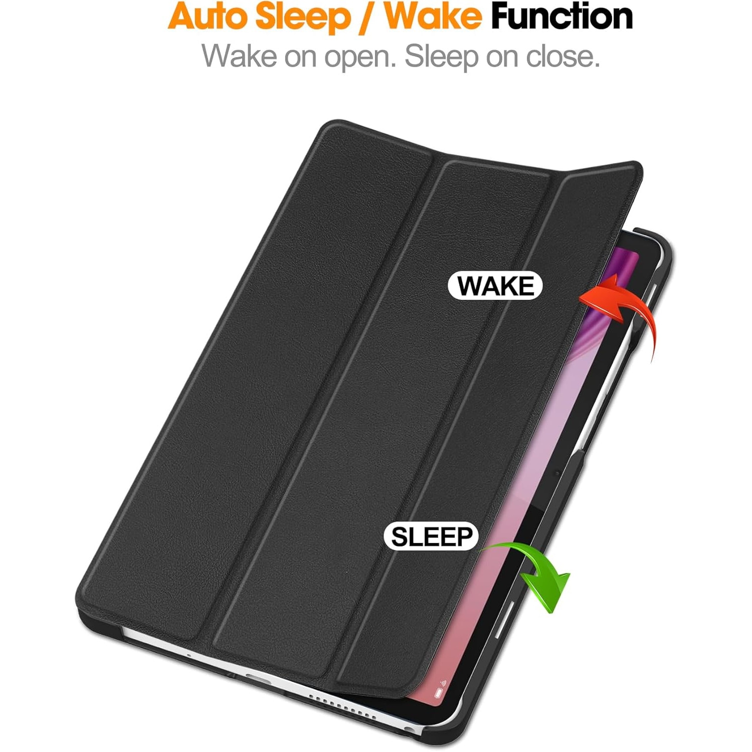Husa pentru Lenovo Tab One 8.7 inch tip stand functie sleep/wake-up si inchidere magnetica, protectie 360 - negru