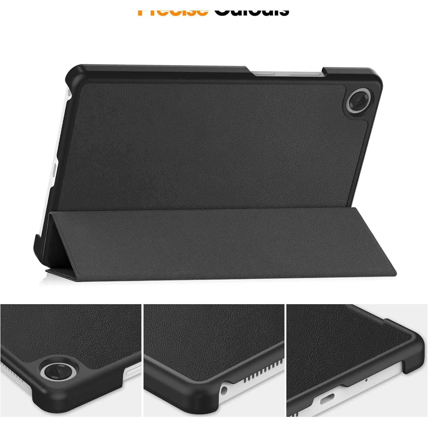 Husa pentru Lenovo Tab One 8.7 inch tip stand functie sleep/wake-up si inchidere magnetica, protectie 360 - negru