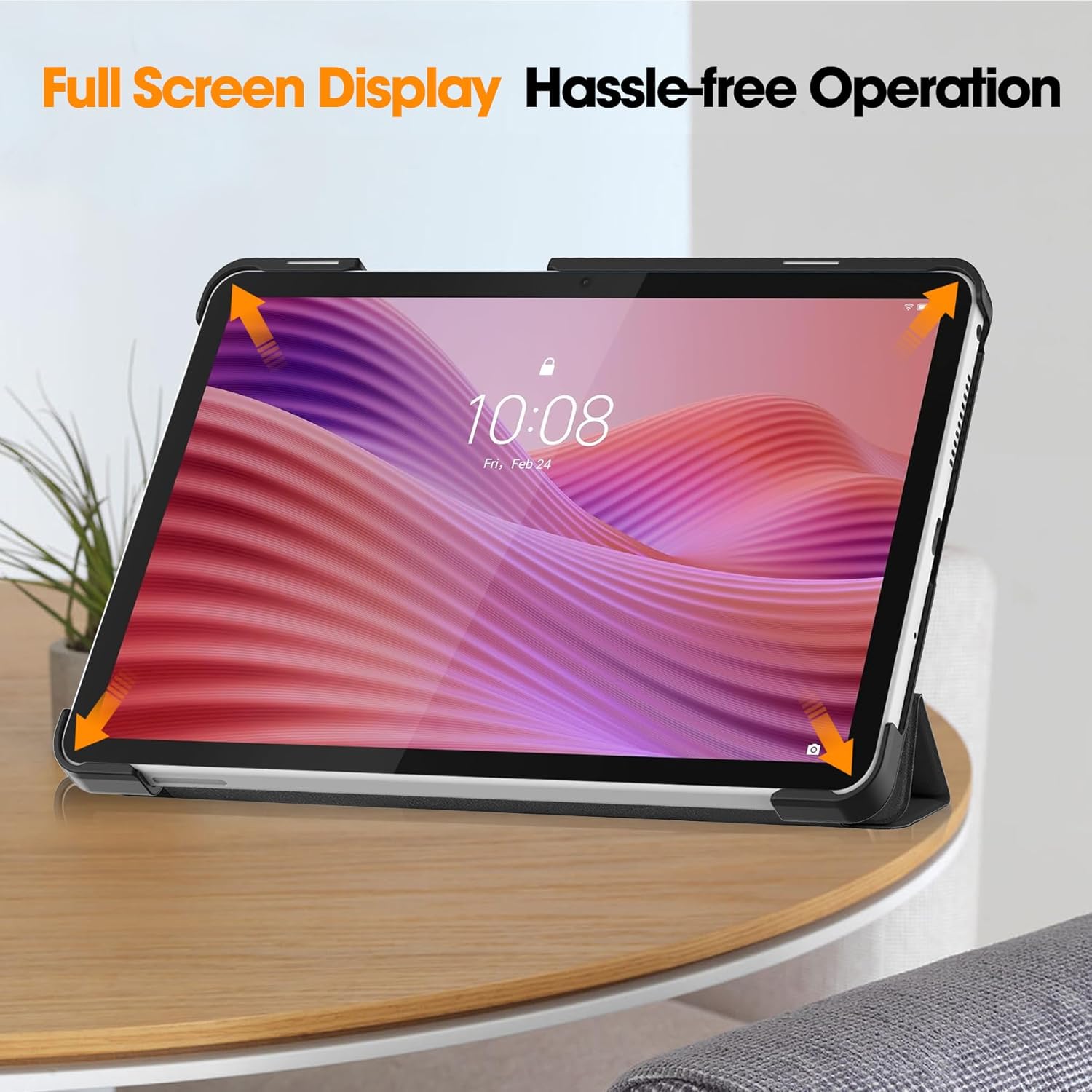 Husa pentru Lenovo Tab One 8.7 inch tip stand functie sleep/wake-up si inchidere magnetica, protectie 360 - negru