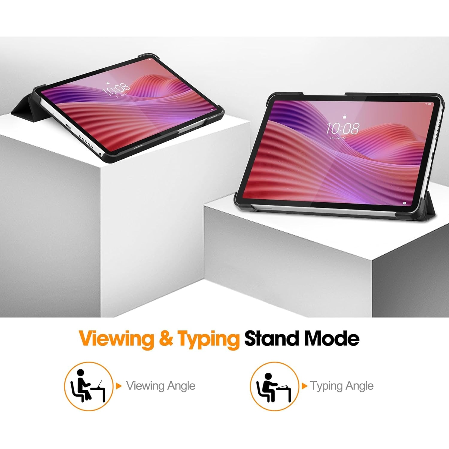 Husa pentru Lenovo Tab One 8.7 inch tip stand functie sleep/wake-up si inchidere magnetica, protectie 360 - negru
