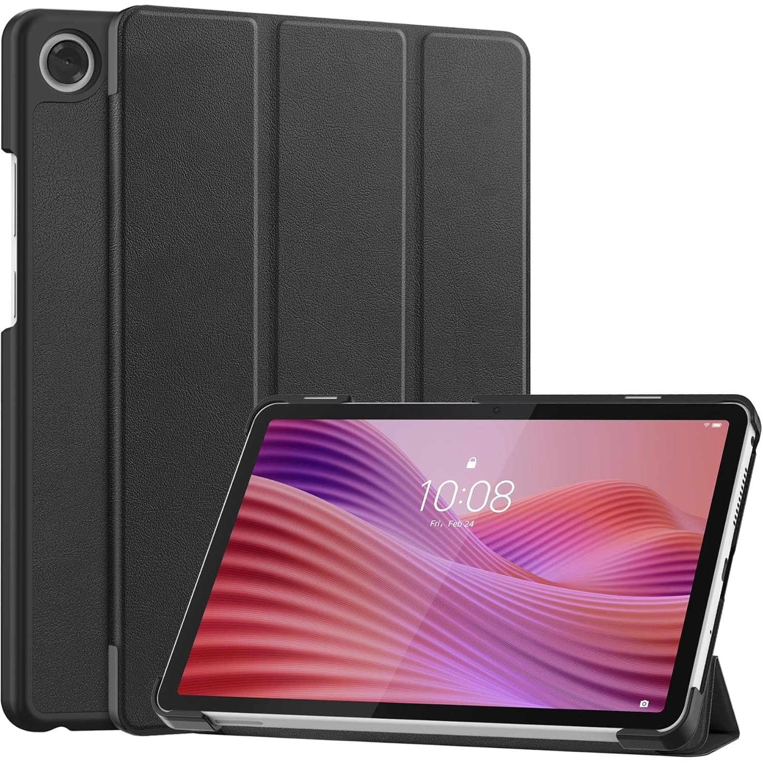 Husa pentru Lenovo Tab One 8.7 inch tip stand functie sleep/wake-up si inchidere magnetica, protectie 360 - negru