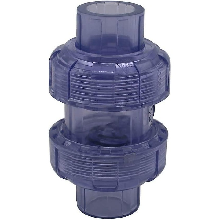 Valva de neintoarcere PVC, transparent, diametru interior 2cm, pentru piscine, set de accesorii