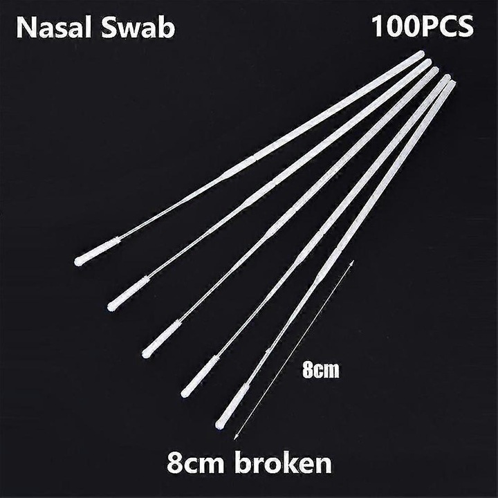 Set 100 bete de nas sterile cu varf din nailon, 8cm