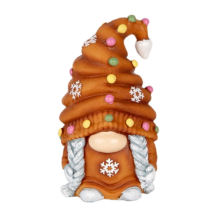 Figurina Craciun Gnom polirasina multicolora 8x8x13 cm