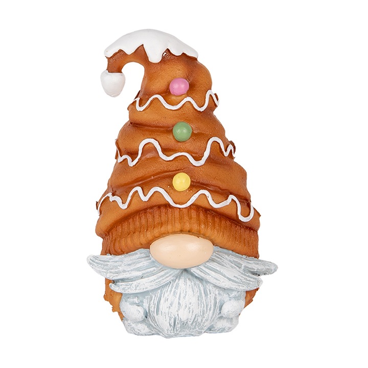 Figurina Craciun Gnom polirasina multicolora 9x8x13 cm